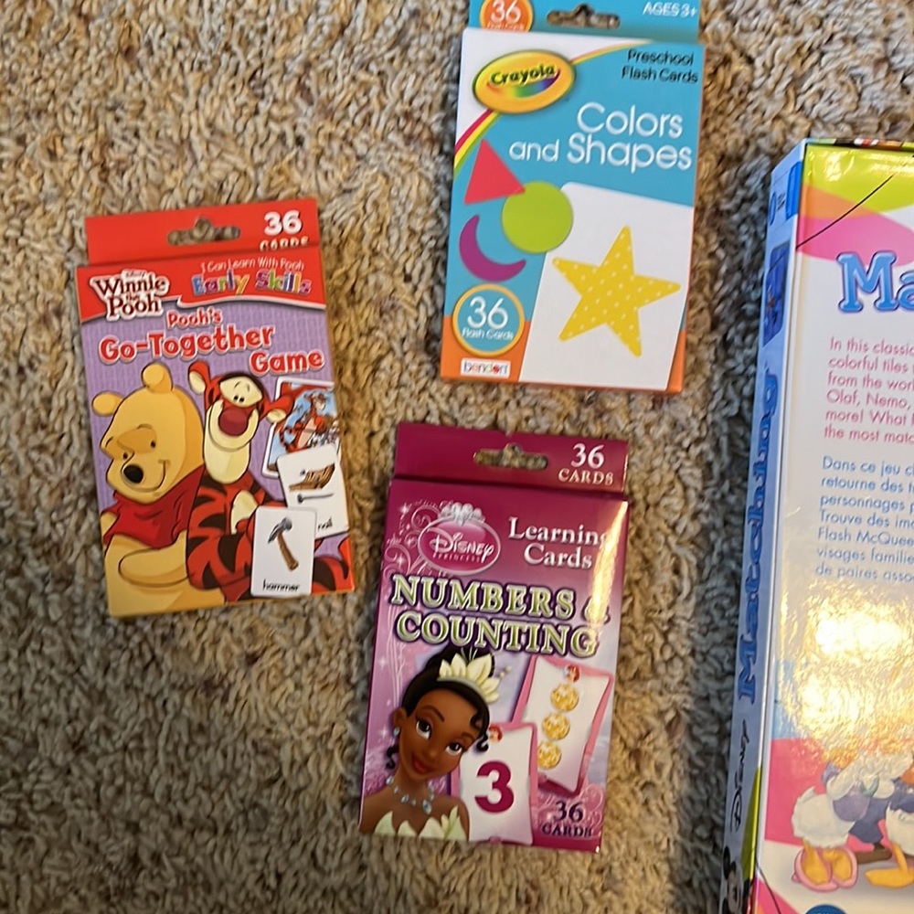 BNWT Disney Matching Game & 3 sets of Preschool Learning Flashcards! - Picture 4 of 5